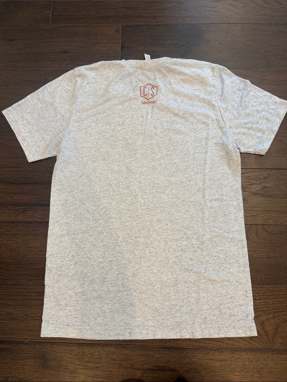 Charlie Southern Heather Gray Tee with Orange 'Austin' Graphic Small - C27-100 - Picture 6 of 7